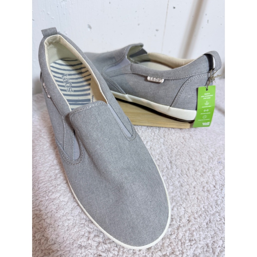 Taos Plim Soul Lux Grey Canvas Slip On Sneakers Shoes Mens 11